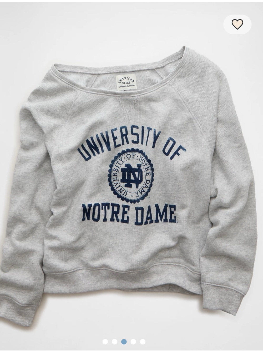 American Eagle Outfitters Gray Notre Dame Crewneck Sweatshirt